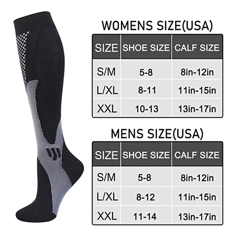 Running Compression Socks Varicose Veins Football Basketball Hiking 20-30mmhg Sports Socks Diabetes Edema Pregnancy Nurse Socks
