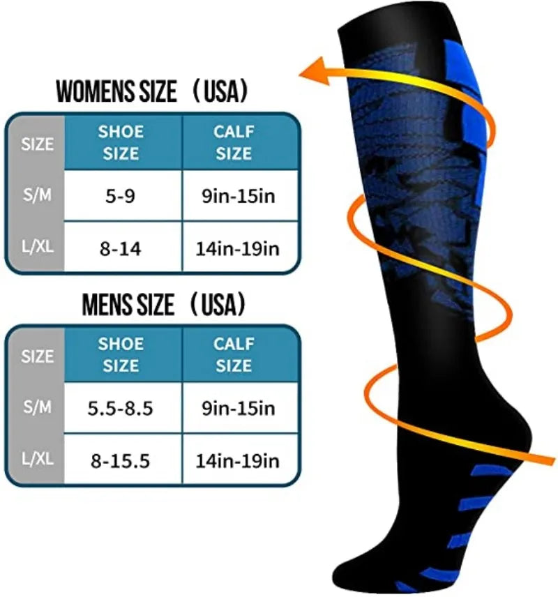 Unisex Compression Socks 20–30 mmHg | Athletic Support & Everyday Comfort