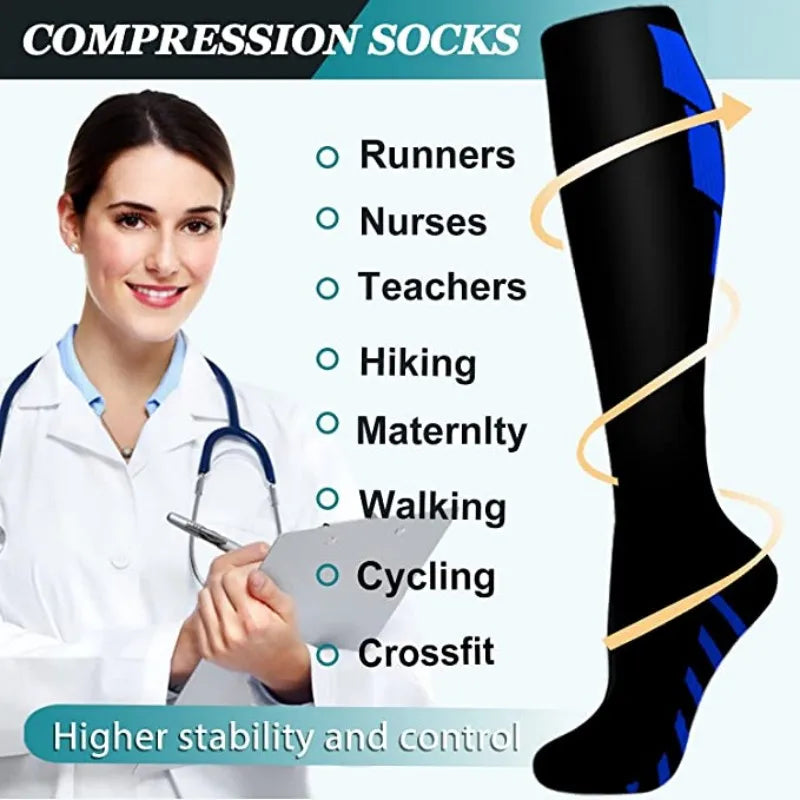 Unisex Compression Socks 20–30 mmHg | Athletic Support & Everyday Comfort