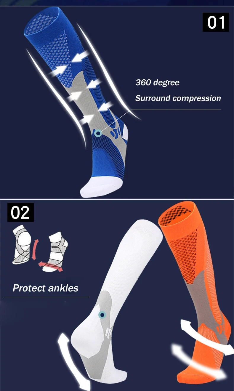 Running Compression Socks Varicose Veins Football Basketball Hiking 20-30mmhg Sports Socks Diabetes Edema Pregnancy Nurse Socks