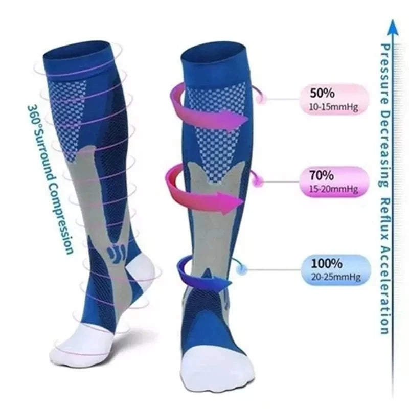 Running Compression Socks Varicose Veins Football Basketball Hiking 20-30mmhg Sports Socks Diabetes Edema Pregnancy Nurse Socks