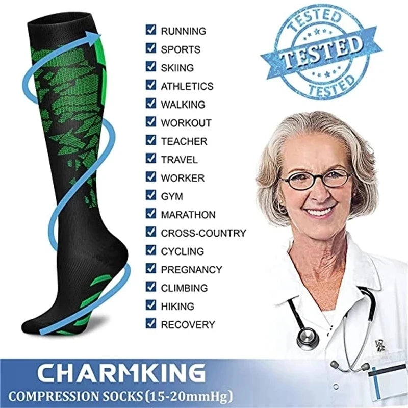 Unisex Compression Socks 20–30 mmHg | Athletic Support & Everyday Comfort