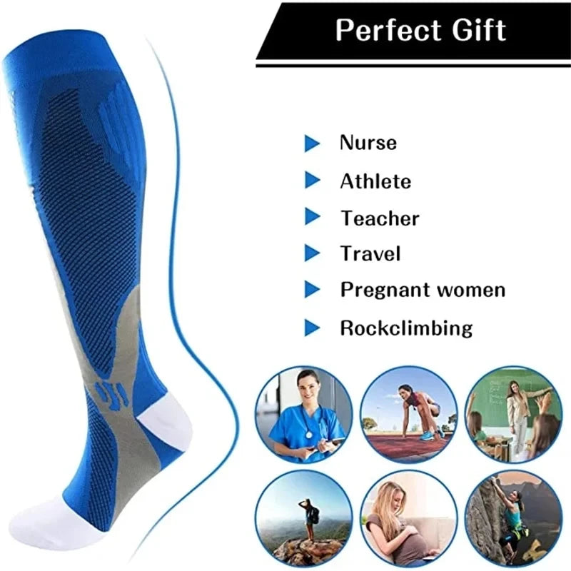 Running Compression Socks Varicose Veins Football Basketball Hiking 20-30mmhg Sports Socks Diabetes Edema Pregnancy Nurse Socks